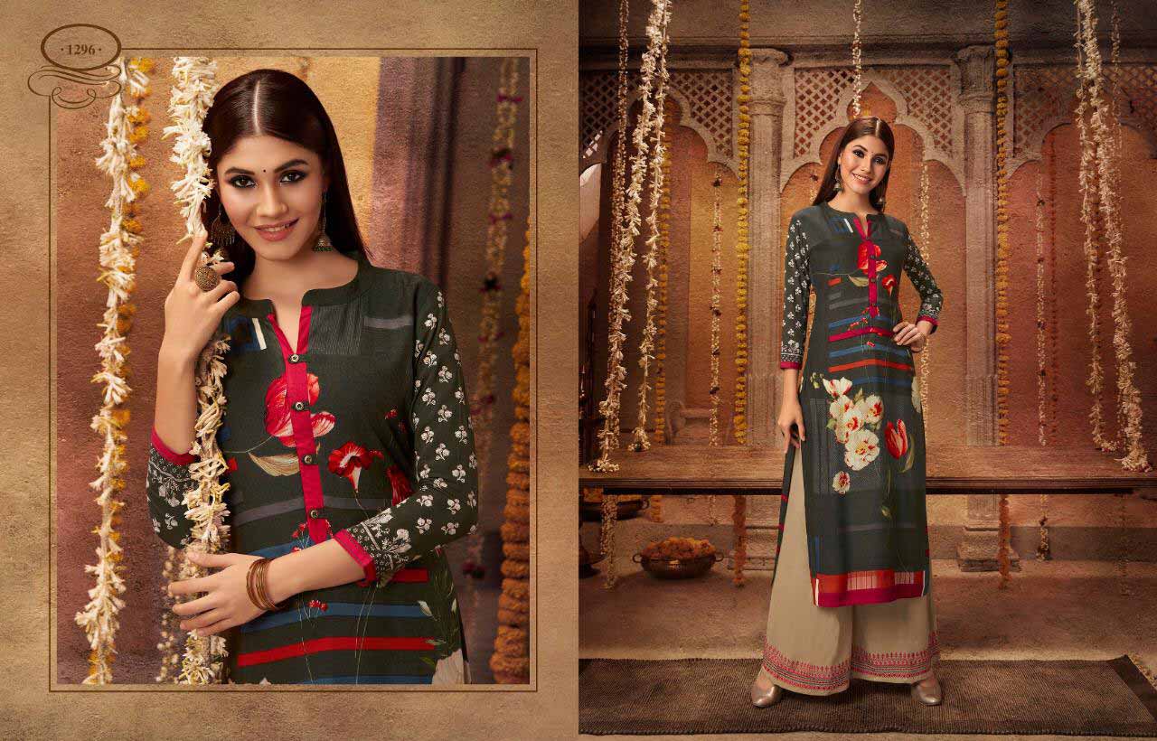 Chambor Vol-7 Kajree Rayon Palazzo Embroidery Kurti Chambor Vol-7 Kajree Rayon Palazzo Embroidery Kurti